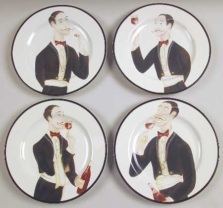 Wine Enthusiast Salad/Dessert Plate - Set of 4