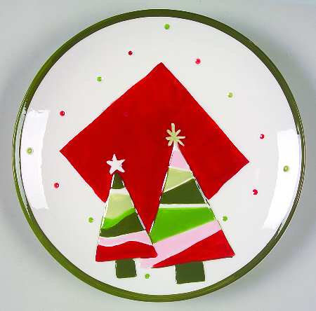Happy Holidays Sculpted Salad Plate