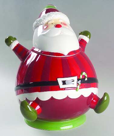 Happy Holidays Figural Cookie Jar & Lid