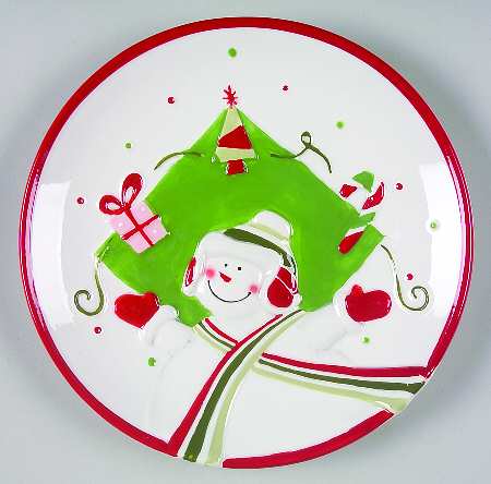 Happy Holidays Sculpted Salad Plate