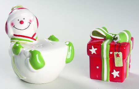 Happy Holidays Figural Salt & Pepper Set