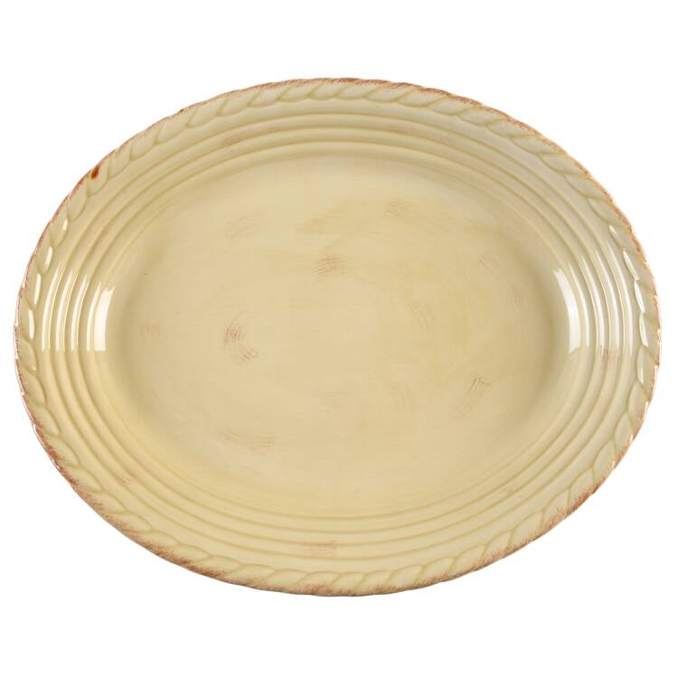 Tuscan Countryside Cream 15" Oval Serving Platter