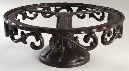 Tuscan Countryside Sage Green Metal Pedestal Cake Plate