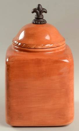 Tuscan Countryside Terra Cotta Medium Canister & Lid