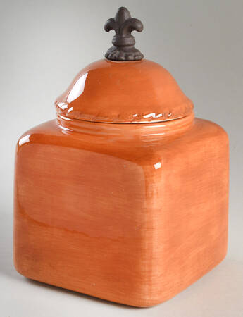 Tuscan Countryside Terra Cotta Small Canister & Lid