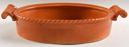 Tuscan Countryside Terra Cotta 3 Qt Oval Covered Casserole No Lid