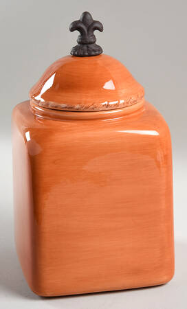 Tuscan Countryside Terra Cotta Large Canister & Lid