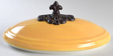 Tuscan Countryside Yellow Lid for 3 Qt Oval Covered Casserole