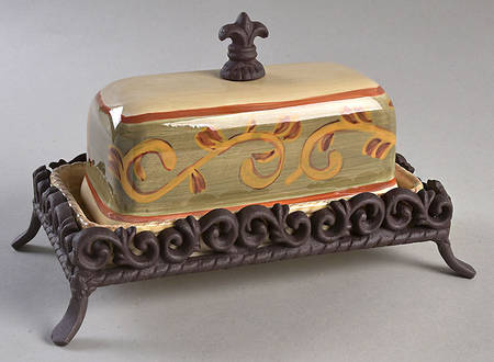 Sienna 1/4 Lb Covered Butter & Metal Stand