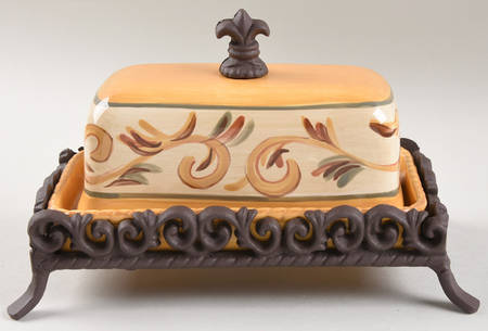 Sienna 1/4 Lb Covered Butter & Metal Stand