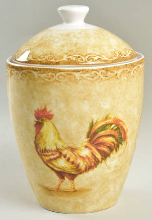 Rustic Roosters Medium Canister & Lid