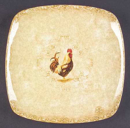 Rustic Roosters 13" Square Serving Platter