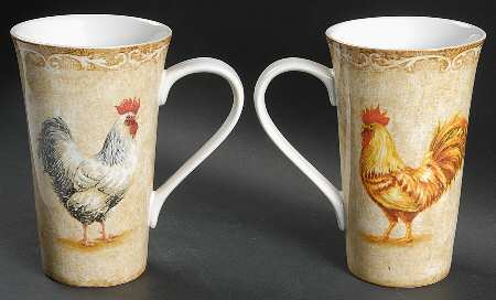 Rustic Roosters Latte Mug