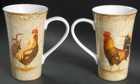 Rustic Roosters Latte Mug