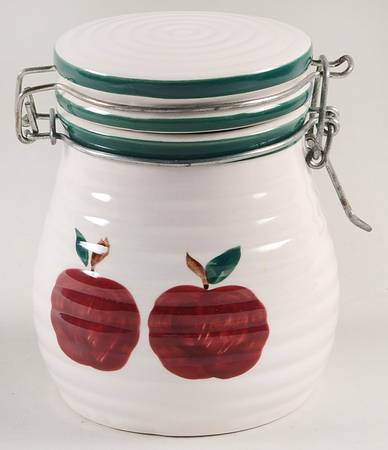 Apple Garden 4" Storage Jar with Hinged Lid