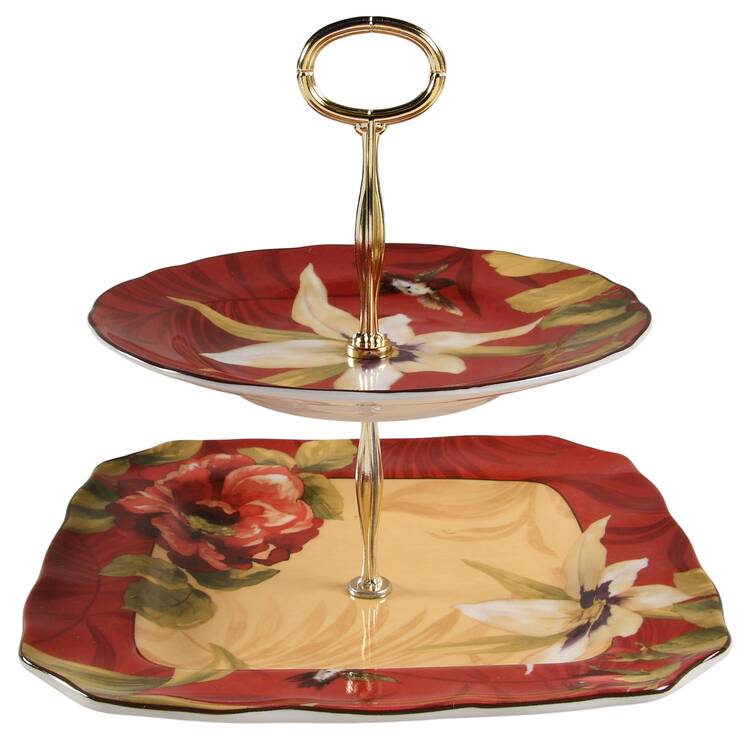 Belize 6 5/8"-10"  2 Tiered Serving Tray (Dp, Sp) HC