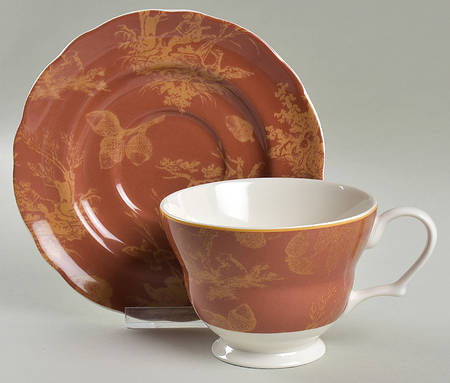 Harvest Footed Cup & Saucer Set