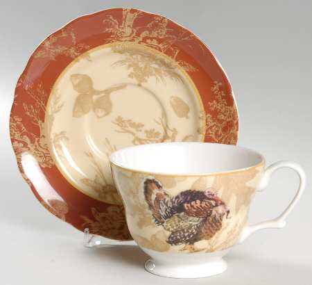 Harvest Footed Cup & Saucer Set