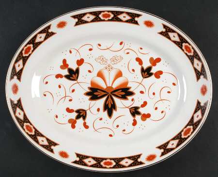 Kildare (Gold Trim, No Verge) 13" Oval Serving Platter