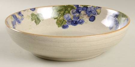 Grapevine Khaki 9" Round Vegetable Bowl