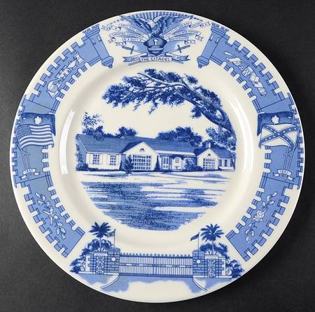 The Citadel Blue-The Military College of S. C. Dinner Plate