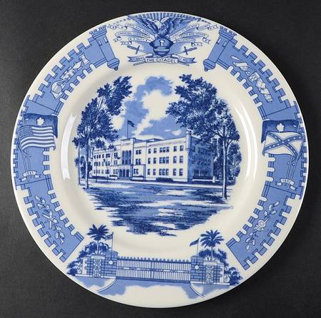 The Citadel Blue-The Military College of S. C. Dinner Plate