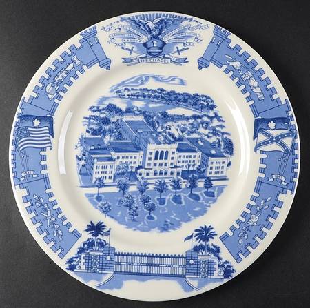 The Citadel Blue-The Military College of S. C. Dinner Plate