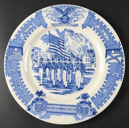 The Citadel Blue-The Military College of S. C. Dinner Plate