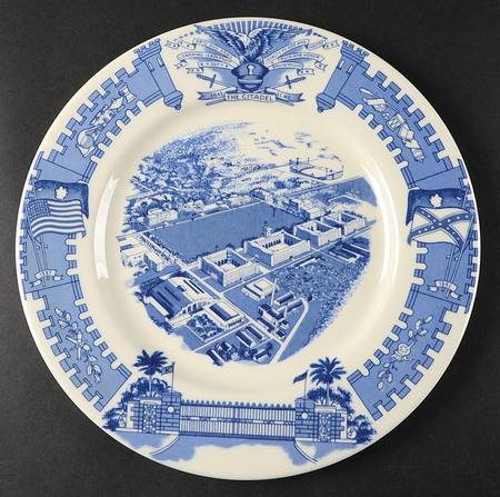 The Citadel Blue-The Military College of S. C. Dinner Plate