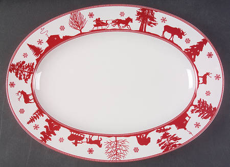 Adirondack Red 14" Oval Serving Platter