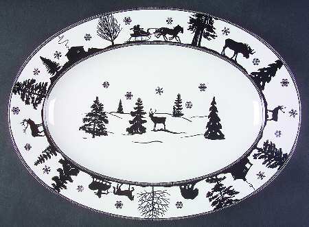 Adirondack Black 14" Oval Serving Platter