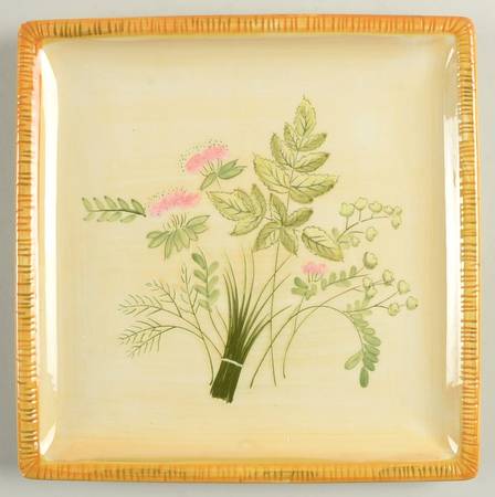 Herbal Square Dessert Plate