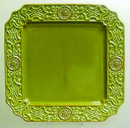Medallion Avocado 13" Square Serving Platter
