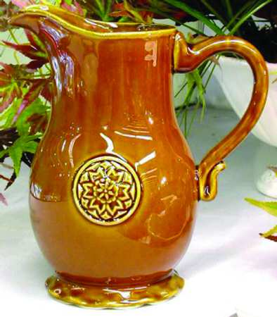 Medallion Amber Pitcher
