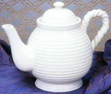 Nautical White Teapot & Lid