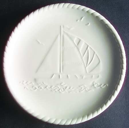 Nautical White Salad Plate