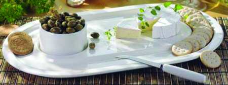 You're Invited Cheese Hostess Tray W/Knife & Bowl