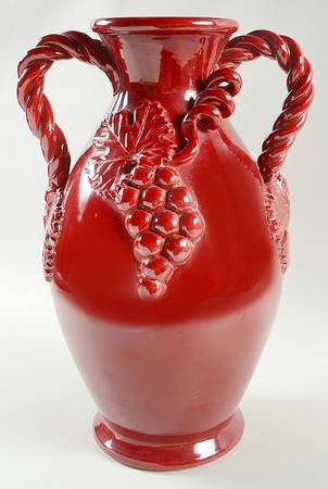 Sole Burgundy 16" Handled Vase