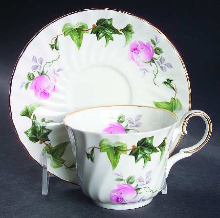 Rose & Ivy Flat Cup & Saucer Set