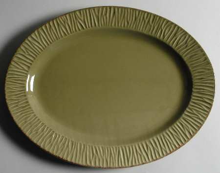 Palette Moss (Green) 17" Oval Serving Platter