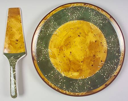 St Remy Cake Plate & Solid Ceramic Server Set (Boxed)