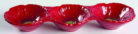 Fleur Rouge Figural (Red) 3 Section Server