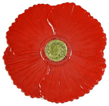 Fleur Rouge Figural (Red) Cake Plate