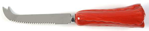 Fleur Rouge Figural (Red) Cheese Knife with Stainless Blade