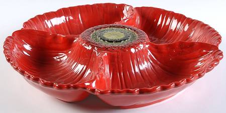 Fleur Rouge Figural (Red) 4 Part Relish