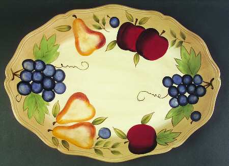Fruit Fantasy 18" Oval Serving Platter