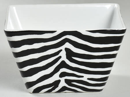 Zebra Black Individual Square Appetizer Bowl