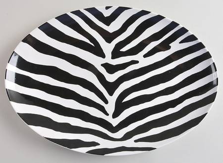Zebra Black 13" Oval Serving Platter