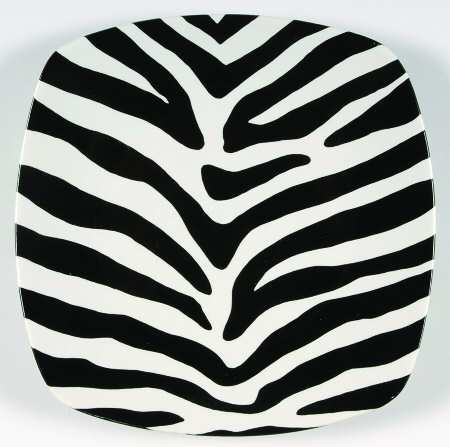 Zebra Black Salad Plate