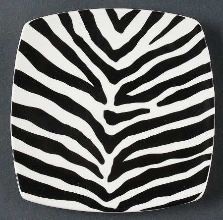 Zebra Black Appetizer Plate
